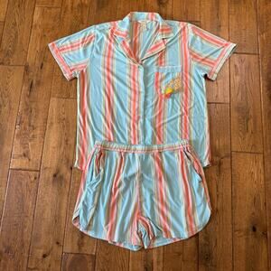 Matilda Jane Dream Chasers Goodnight Stripes Short Sleeve PJ Set Womens Size M